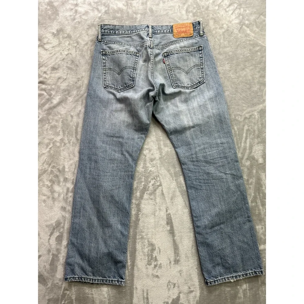 Levis 514 Mens Sz 33x30 Blue Jeans Straight Leg Mid Rise Guys Pants Work Wear
